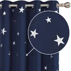 Шторы блэкаут XTMYI для гостиной, голубые занавески со звездами для детей, шторы для спальни для мальчиков и девочек, детские рождественские готовые занавески