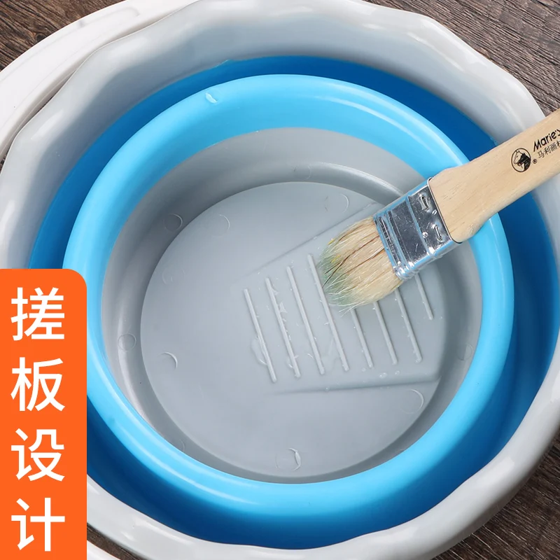 

Bogrino folding silica gel pen washing bucket large water powder pigment watercolor painting outdoor painting multifunctional tr