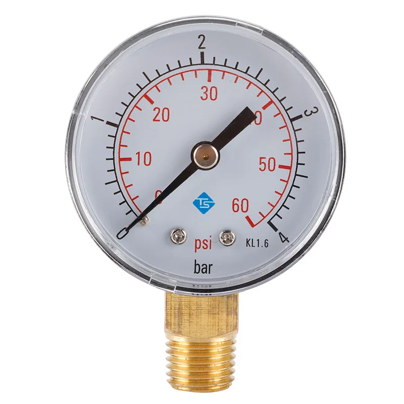 

0-4bar 0-60psi NPT1/4 Pressure Gauge Air Pressure Water Pressure High Precision Air Conditioner Pressure Gauge