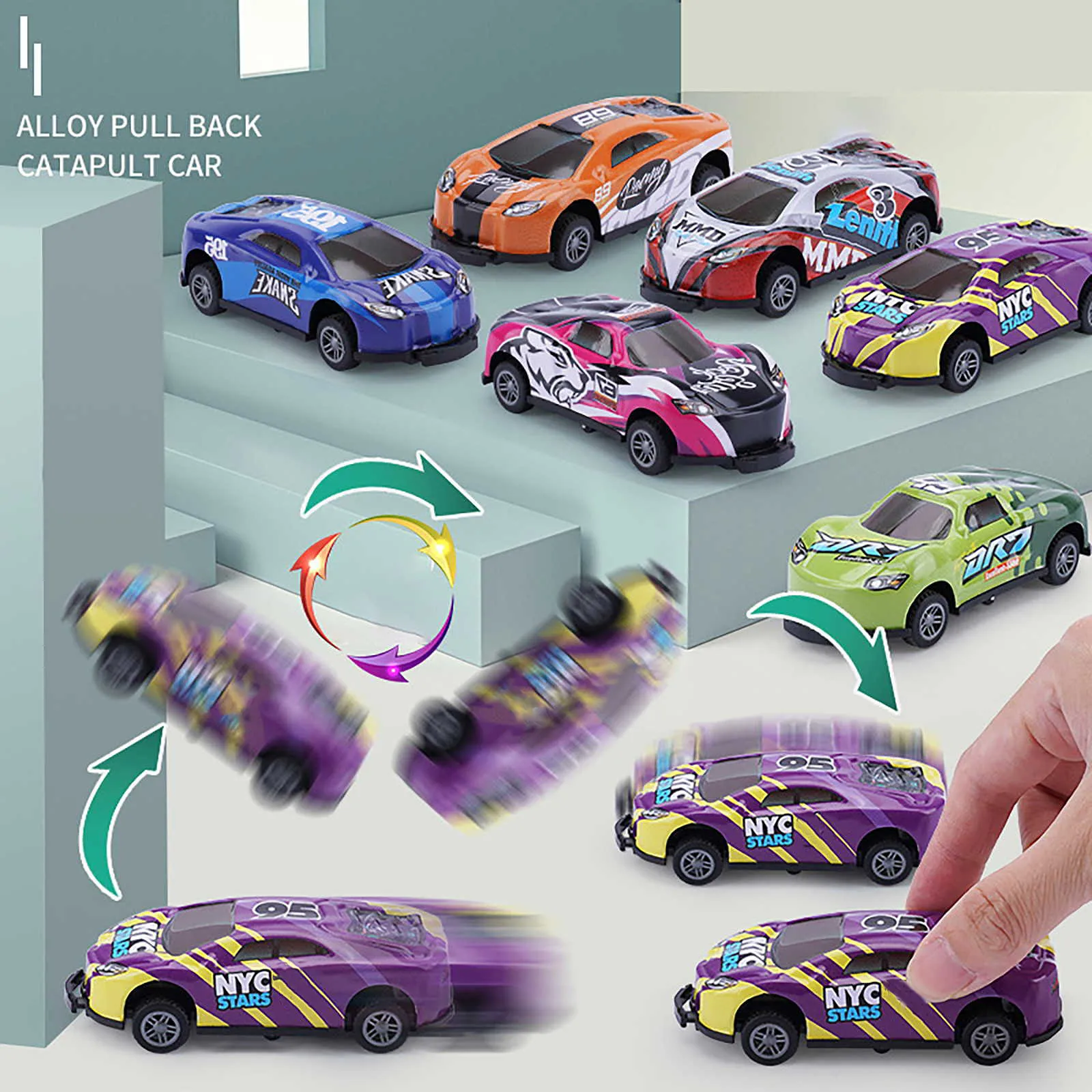 

Flip Stunt Car Alloy Pull Back 4wd Racing Car Model Cool Graffiti Friction Diecasting Toys For Kids Boys Children Christmas Gift