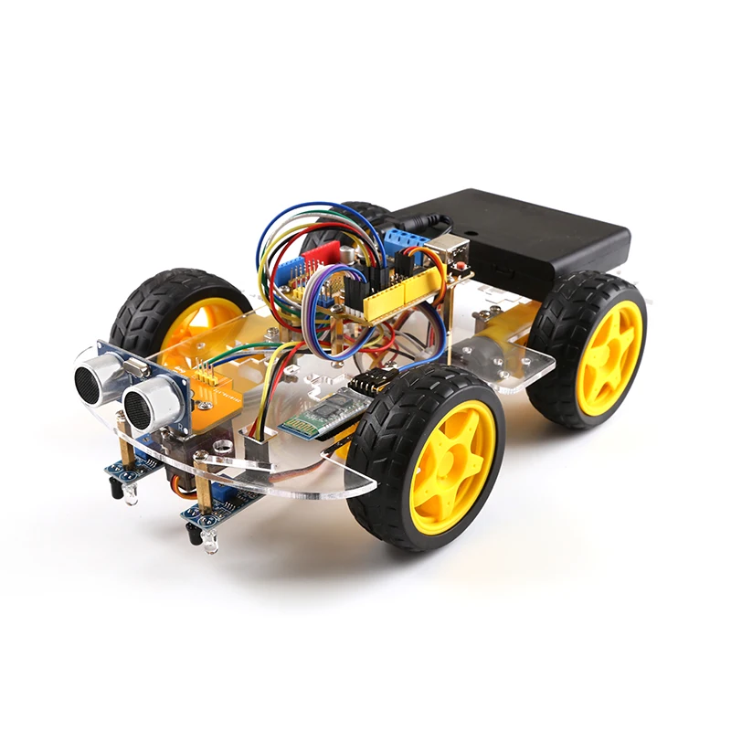 Робот автомобиль 4WD для Arduino UNO R3 Smart Project STEM игрушки детей ультразвуковой трек
