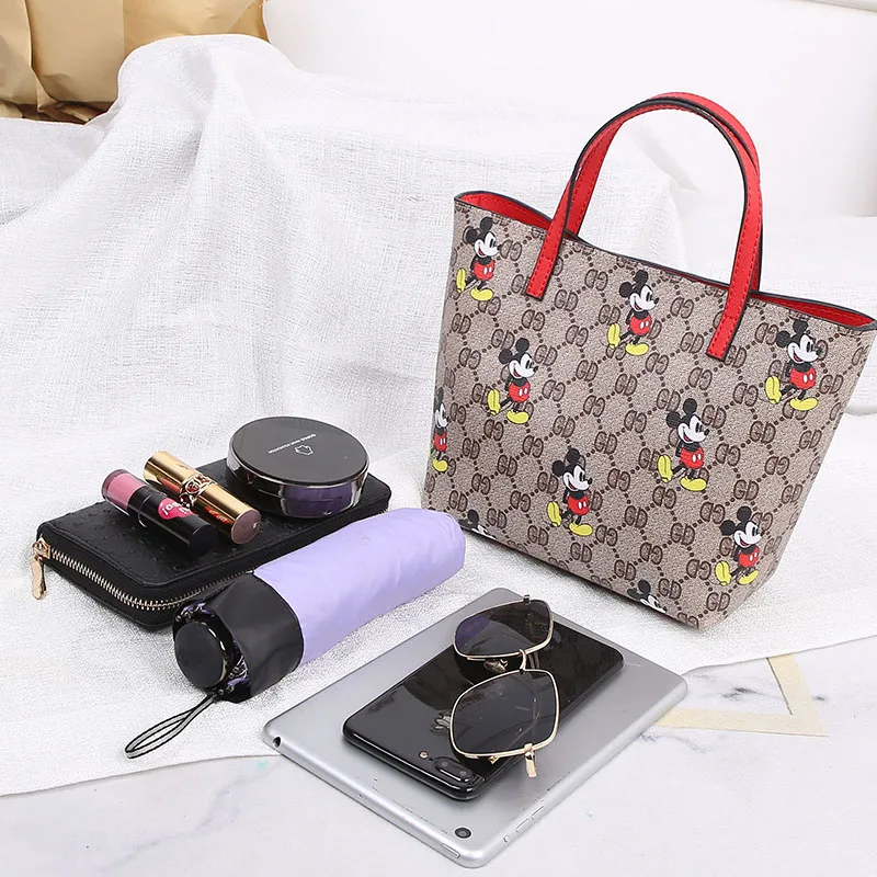 Сумка Disney для девочек с мультяшным Микки и Минни Маус Дамская наплечная