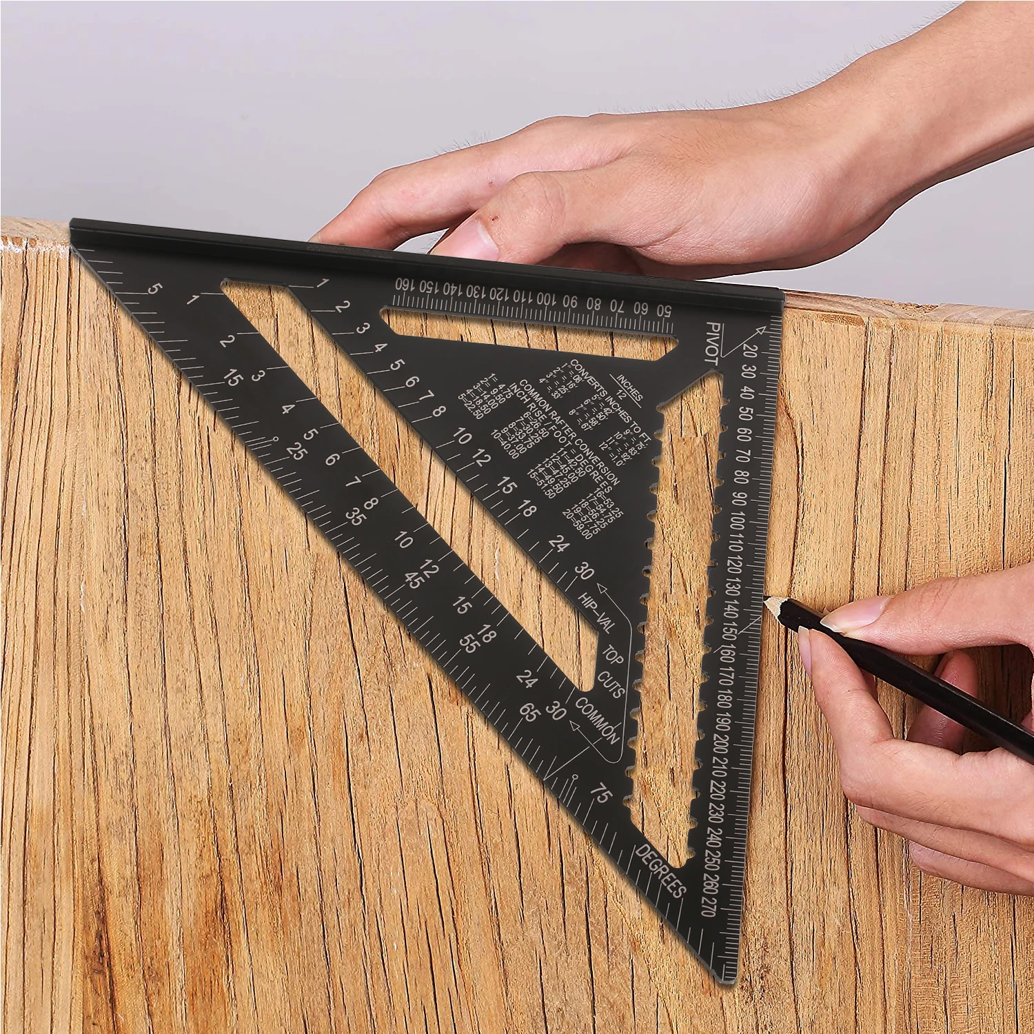 7 дюймов стропильной квадрат метрических Треугольники линейка двойная шкала