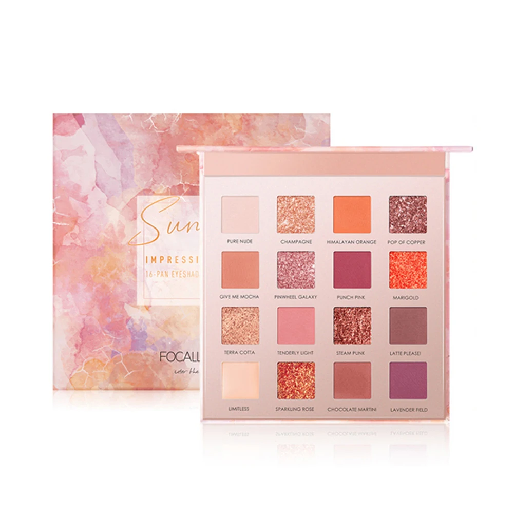 Тени для век FOCALLURE 16 цветов перламутровые матовые тени Блестящий Матовый Набор