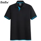 Повседневные Брендовые мужские однотонные рубашки-поло BOLUBAO, топы, мужские облегающие рубашки-поло с коротким рукавом, новая деловая мужская рубашка-поло на лето