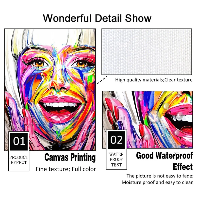 

Colorful Abstract Girl Face Graffiti Canvas Paintings Wall Art Prints Poster Living Room Decor Paintings On The Wall Home Decor