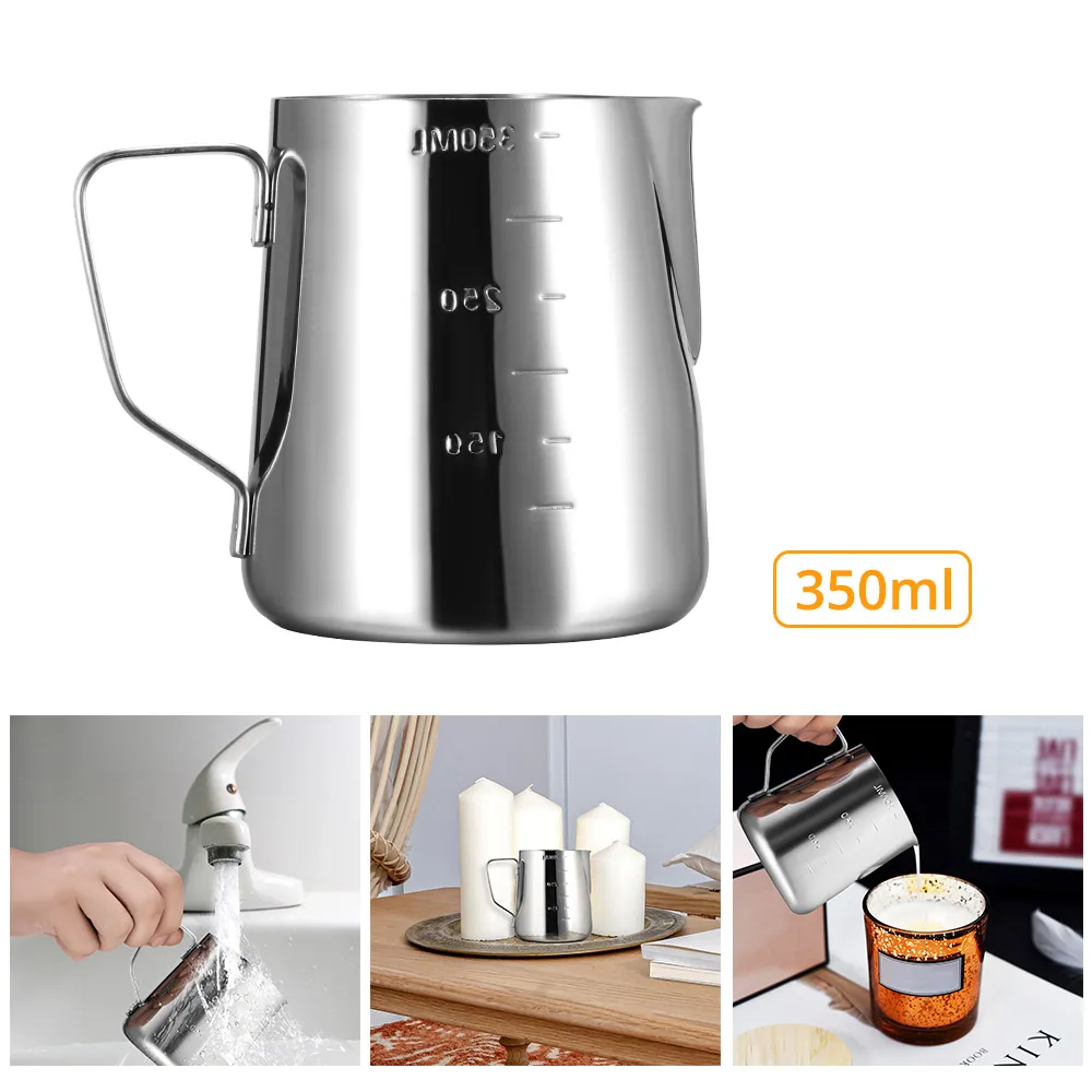 

DIY 350ml Thickened Stainless Steel Wax Cup Candle Melting Pot For Children Arts Candle Melting Pot Home Measure Tool Kitchen