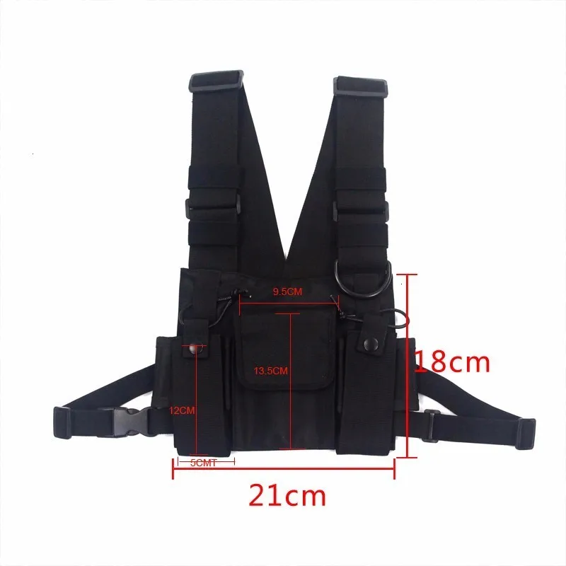 Tactical 001 Military Vest Chest Equipment Bag Sling Walkie Talkie Radio Waist Bag Two-Way Radio