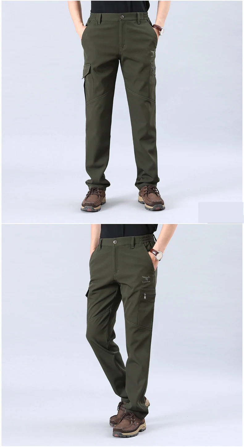 M-4XL Men's Fleece Pants Hiking Pants Men Winter Trekking Fishing Pants, Waterproof Trekking Trousers, Tactical Winter Pants
