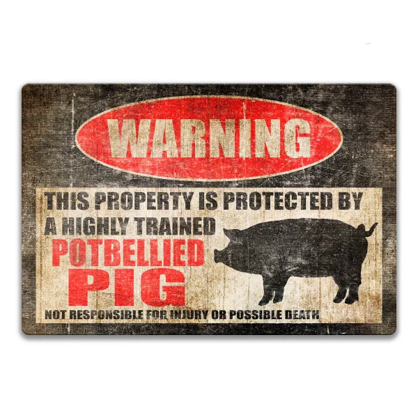 

Potbellied Pig Sign Funny Pig Sign Pig Warning Sign Pig Decor Barn Sign Homestead Sign Pot Belly Pig Decor Pig Gift Farmhouse