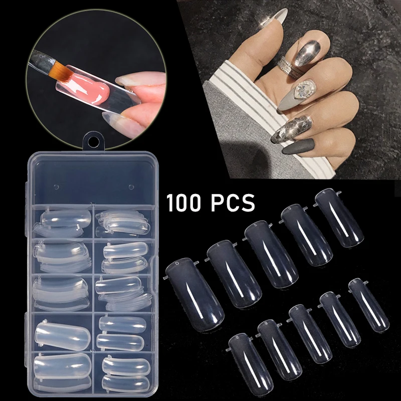 

100 шт./компл. многоразовые нейл-арта поли Гель-лак для ногтей формы ложные советы быстрая здания расширение Пресс для ногтей, для нанесения с ...