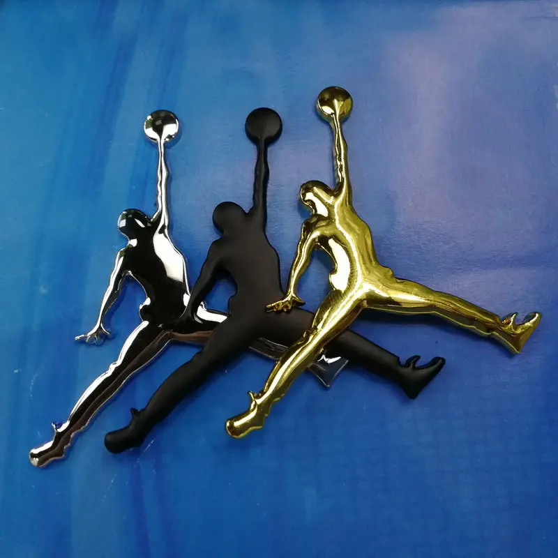 Air jordan Nike Air Jordan AJ логотип 3D металлическая боковая этикетка черно-белая с рисунком трапеции Автомобильная Наклейка декоративная наклейка