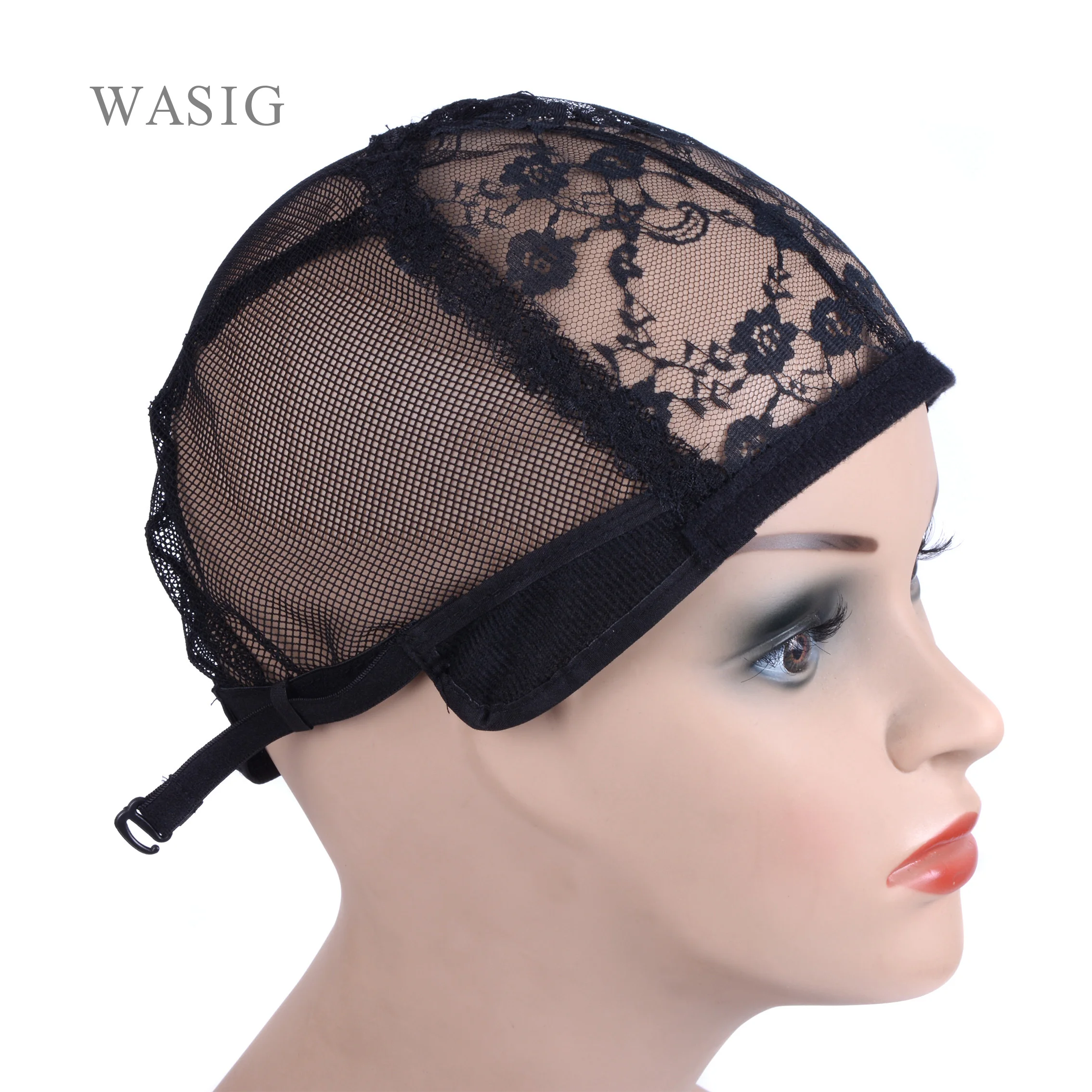 Black 5pcs  Wig Cap for Making Wigs with Adjustable Strap on the Back Weaving Cap  Glueless Wig Caps Good Quality Hair Net Black