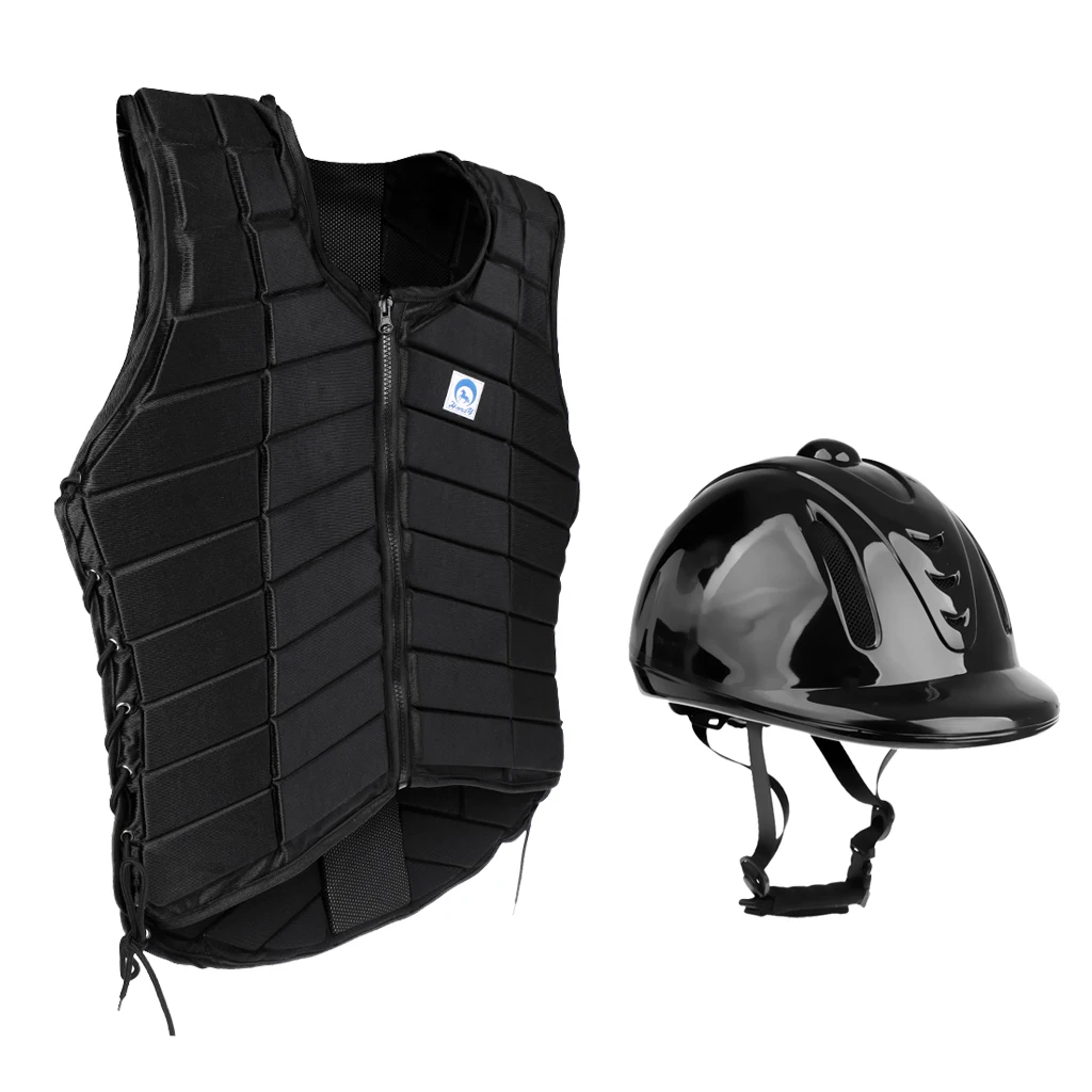 Взрослый женский Конный жилет для верховой езды с защитной крышкой шлема