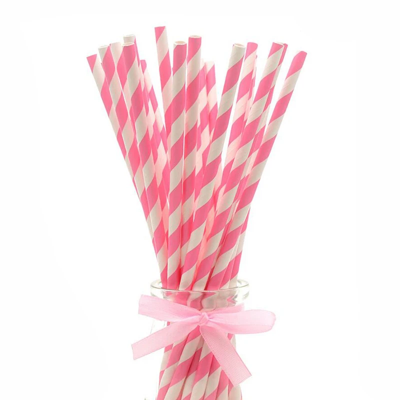 Одноразовые бумажные соломинки Микс трубочек розового золота для питья