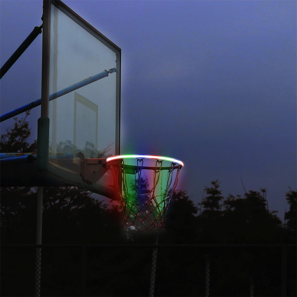 

Strip Lamp Color Changing Outdoor Waterproof Induction Easy Install Playground LED Basketball Hoop Light Party Rim Solar Powered