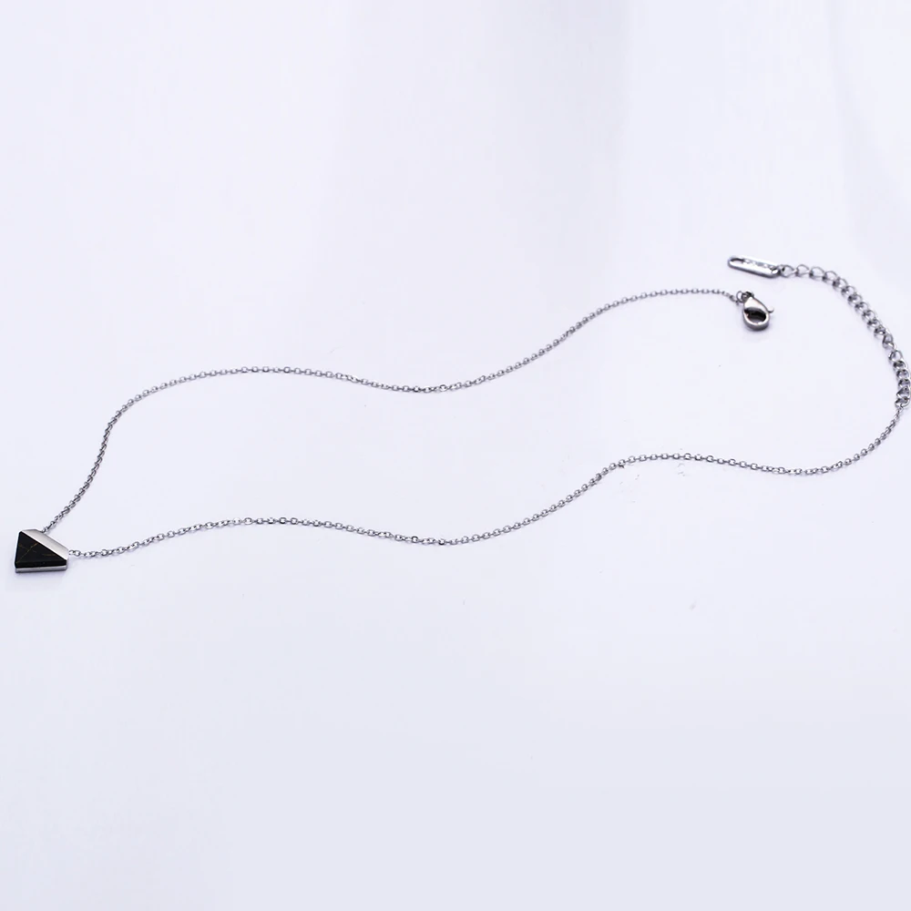 3 шт./лот треугольная Подвеска из нержавеющей стали синий/черный камень