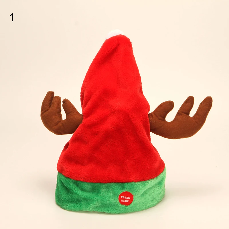 

Christmas Elements Electric Hat Singing Hats With Music Cute Plush Toy for Christmas Gift Party HG99