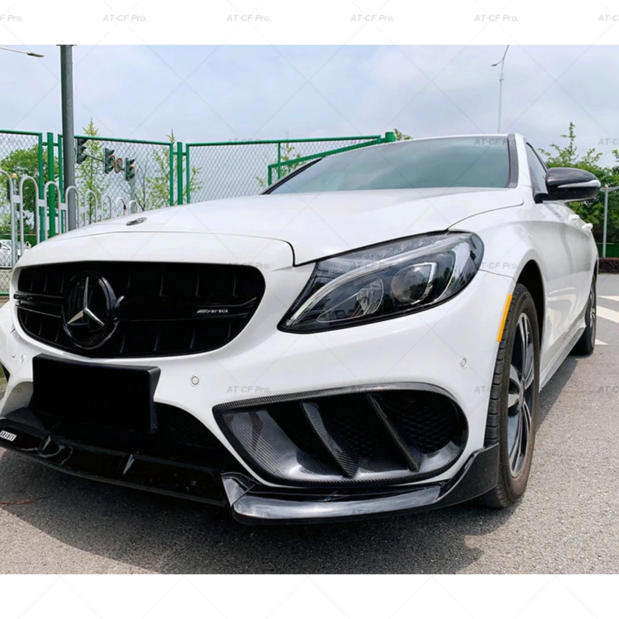 W205 FRP из углеродного волокна передний бампер Крышка вентиляционного отверстия