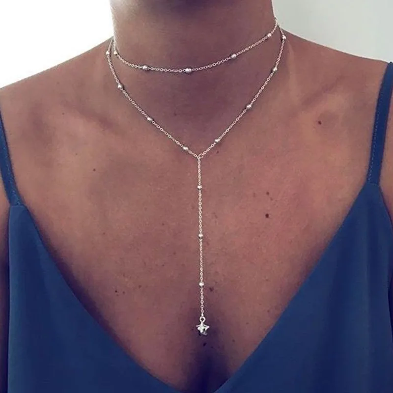 

HebeDeer Necklace Chain Women Fashion Choker Necklaces Jewelry Lovers Silver Color Trendy Trendy Girl Collares Collier