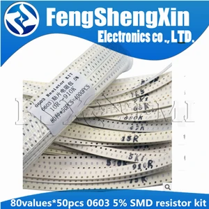 80 значений * 50 шт. = 4000 шт. 0603 5% SMD набор резисторов в ассортименте 10R  910K