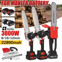 wolike 12108 inch 22900mah brushless electric chainsaw 388vf cordless garden logging power tool wood tools for makita battery