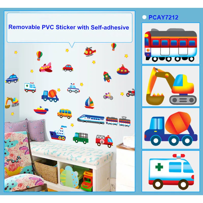 

Creative Plane Rocket Sticker for Kids Room Cartoon Wallpaper Window Murals Boy Wardrobe Stickers Home Kindergarten Wall Decor