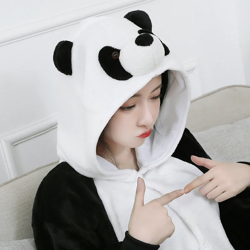 Pijamas de mujer 3D de Panda para adultos, ropa de dormir de una pieza, disfraz de invierno, de dibujos animados, Kigurumi, para Navidad