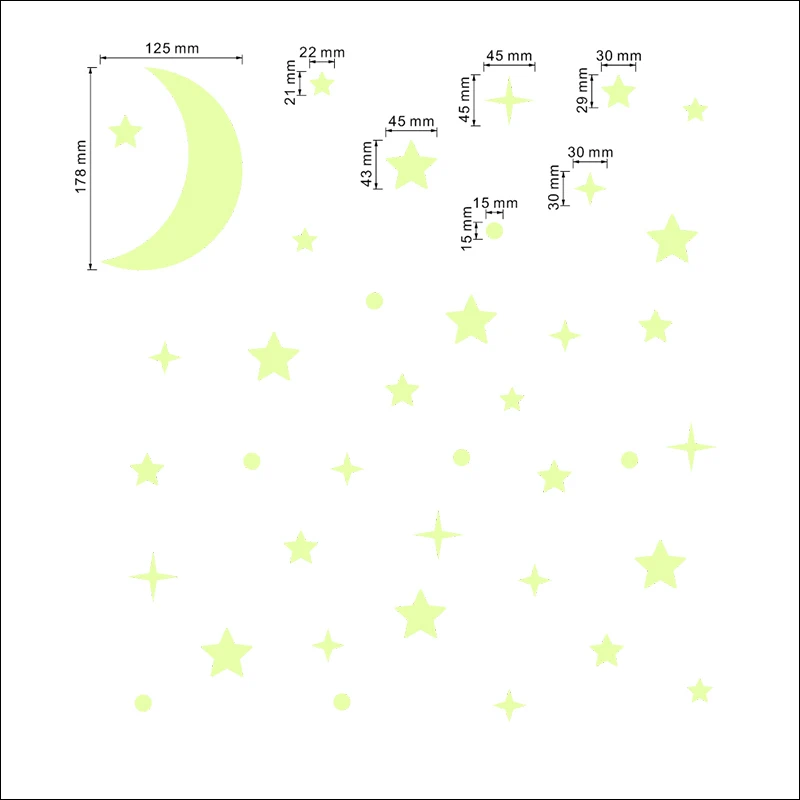 Светится в темноте виниловые Светящиеся Настенные наклейки звезда Луна DIY