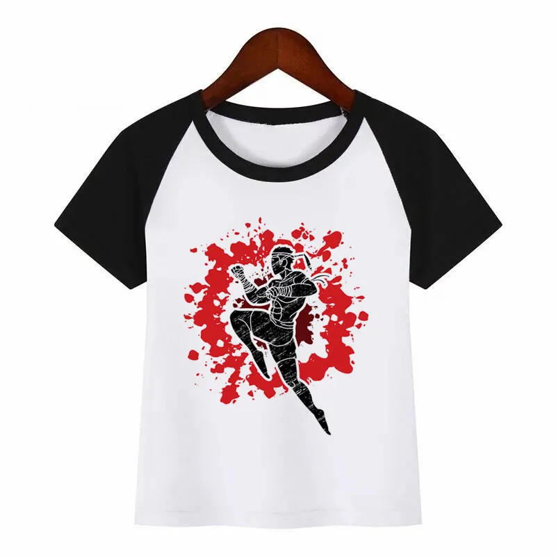 Fighting Muay Thai Fight Летний стиль Забавные милые топы для девочек модная уличная одежда Harajuku футболка для мальчиков уличная детская футболка