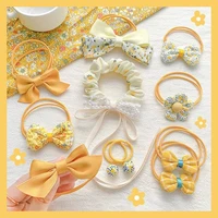 10pcs kid hair ties cute bowknot elastic rubber bands for girls cartoon small hair bands for children hair rope hair accessories