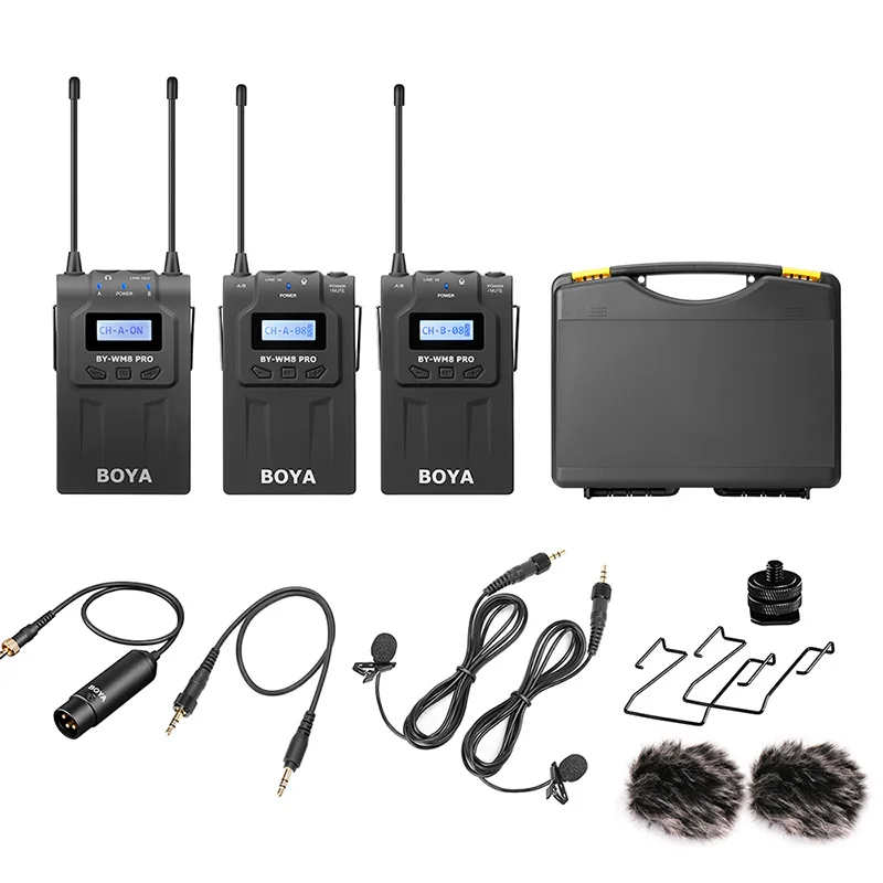 BOYA BY WM8 Pro K1 K2 WM4 pro UHF двойной беспроводной микрофон для интервью iPhone ПК DSLR
