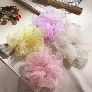 Резинки для волос из сетчатой пряжи с шариками головной убор с диким шариком для девочек Новая летняя японская и Корейская версия детских аксессуаров для волос