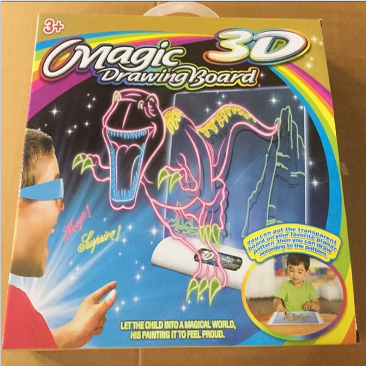 Белый Волшебная 3D доска для рисования, 3D детская доска-головоломка, детская доска с граффити - Цвет: Белый