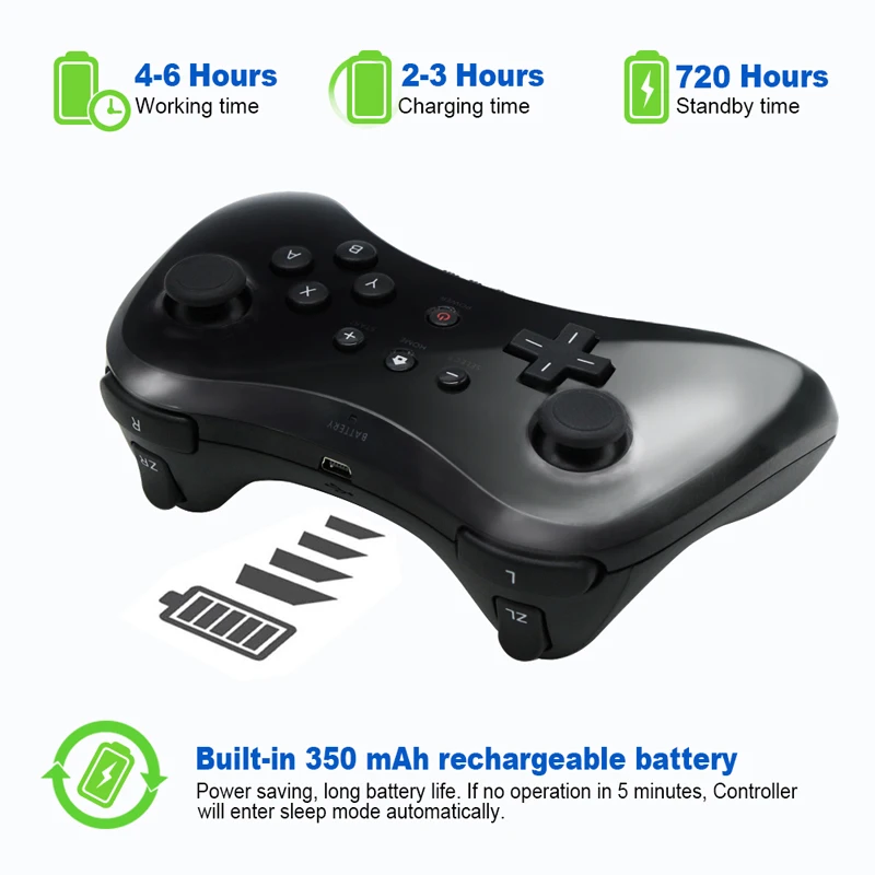 For Nintend Wii U Pro Controller USB Classic Dual Analog Bluetooth Wireless Remote Controle WiiU Gamepad | Электроника
