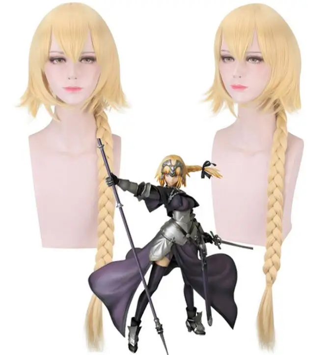 

Yellow Long Braid Wig Cosplay Fate Apocrypha Joan of Arc Costume Jeanne d'Arc Heat Resistant Synthetic Hair Cosplay Women Wigs