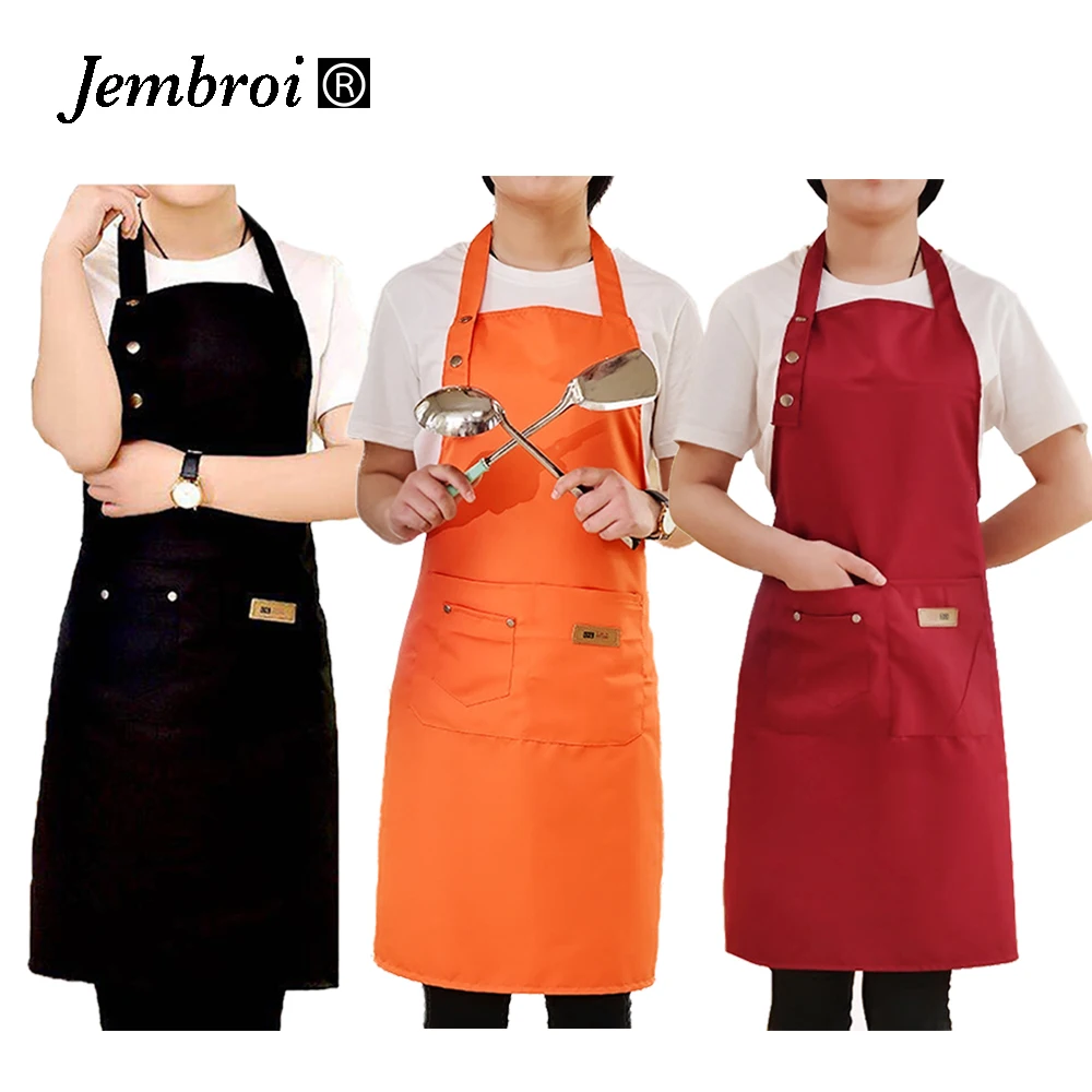 

Adjustable Multi-color Thickened Waterproof Apron Fashion Anti-dirt Cooking Apron Dress with Pockets Buttons Baking Accessories