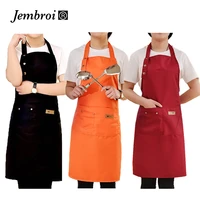 adjustable multi color thickened waterproof apron fashion anti dirt cooking apron dress with pockets buttons baking accessories