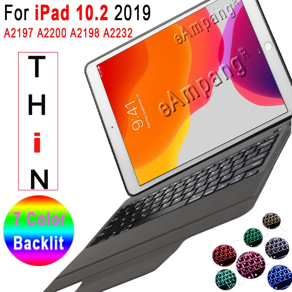 Чехол с клавиатурой подсветкой для Apple iPad 10 2 2019 7 го поколения A2197 A2200 A2198 A2232 чехол