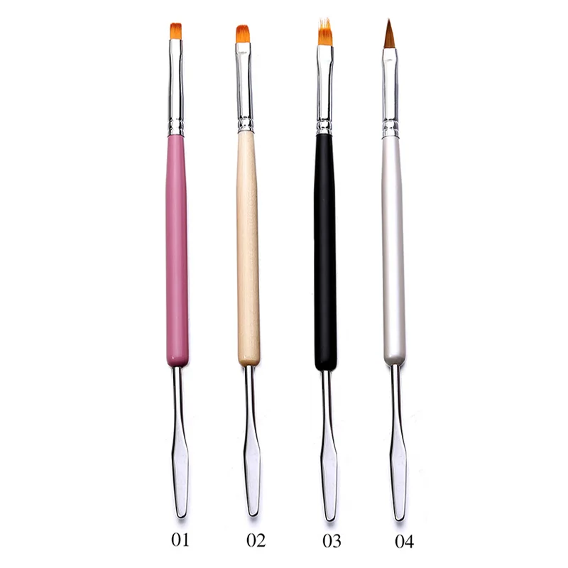 1 шт. двухсторонняя УФ щетка для ногтей инструмент дизайна идея рисования кисть