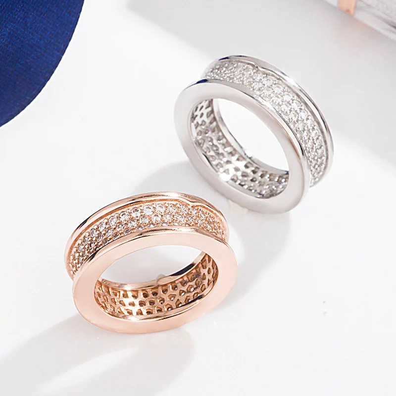 

925 sterling silver fashion light luxury small waist full diamond ring for a woman's Valentine's Day and Merry Christmas gift