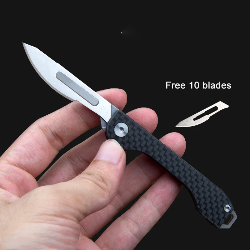 Складной нож из углеродного волокна портативный многофункциональный