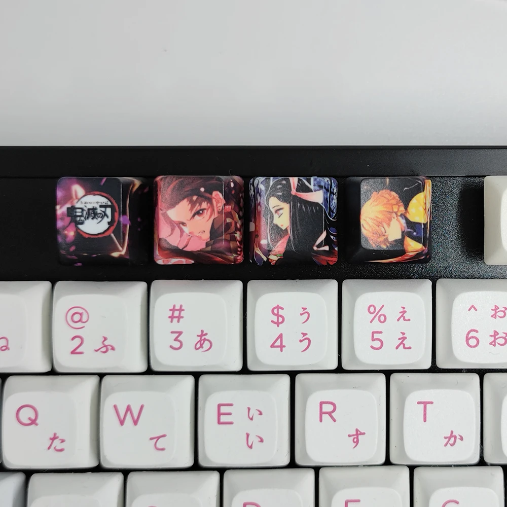Японское аниме Demon Slayer Tanjirou Nezuko Zenitsu дизайн Keycaps Сублимация PBT для вишневого