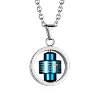 megin d punk personality rotatable cross titanium steel necklaces for men women couple friend fashion design gift jewelry