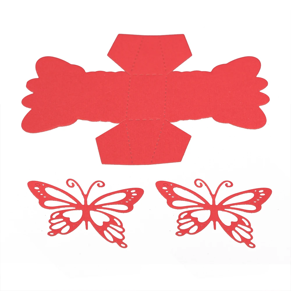 Металлические Вырубные штампы для скрапбукинга в подарочной коробке с бабочкой