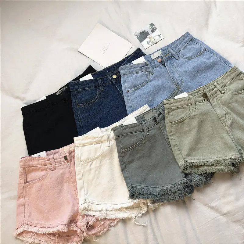 Шорты женские джинсовые с завышенной талией повседневные Пикантные мини штаны