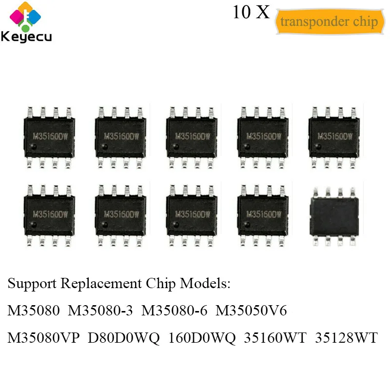 

KEYECU XHORSE Chip Pack of 10 , Xhorse VVDI Prog 35160DW Chip Reject Red Dot No Need Simulator Replace M35160WT