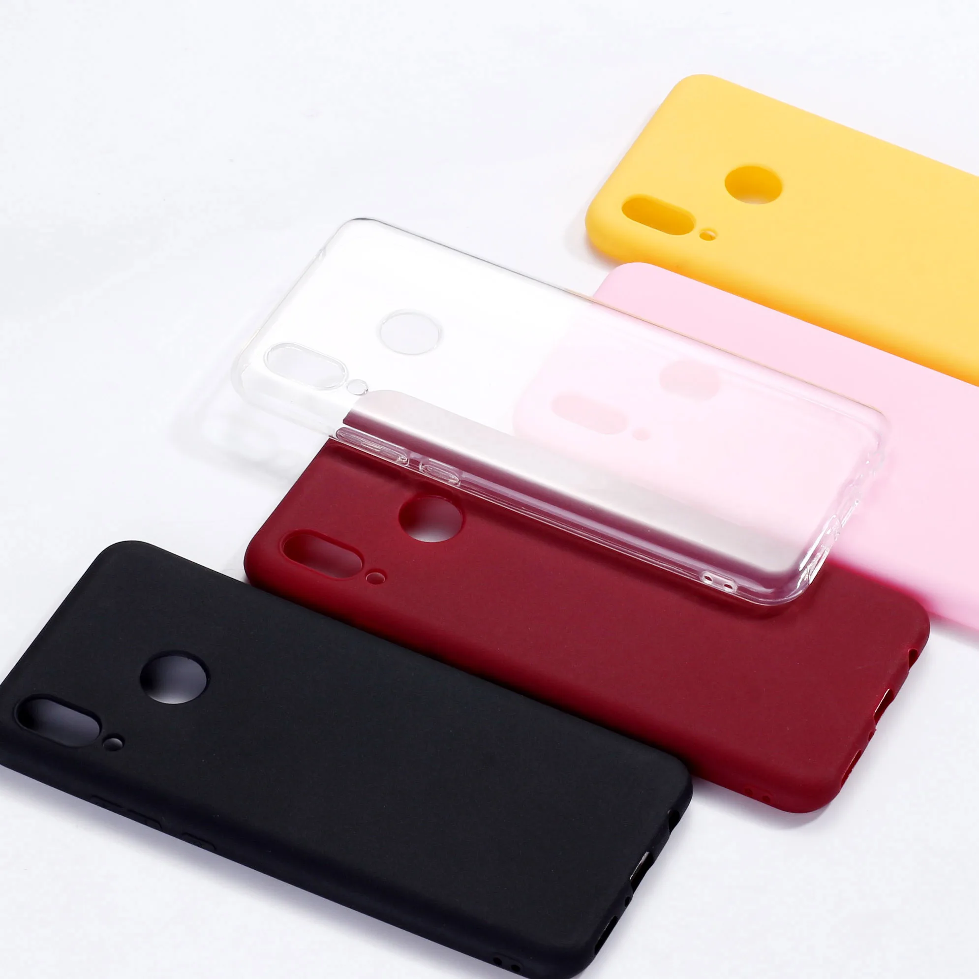 Простой однотонный чехол для Xiaomi Mi Redmi Note 5 6 7 8 9 lite Pro Plus прозрачный силиконовый