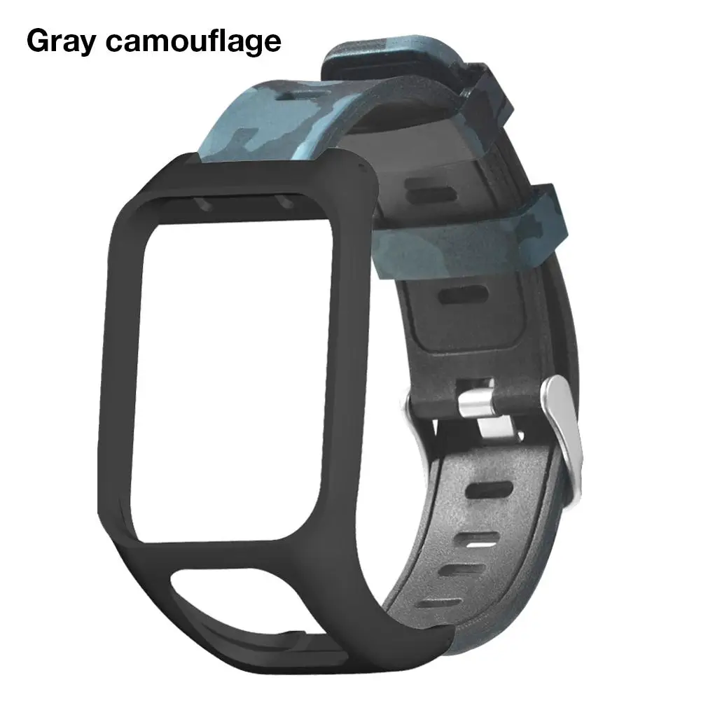 Grey camouflage Многоцветный силиконовый сменный Браслет для часов Ремешок для TomTom Runner 3 TOMTOM Adventurer Smart Watch Band - Цвет ремешка: Grey camouflage