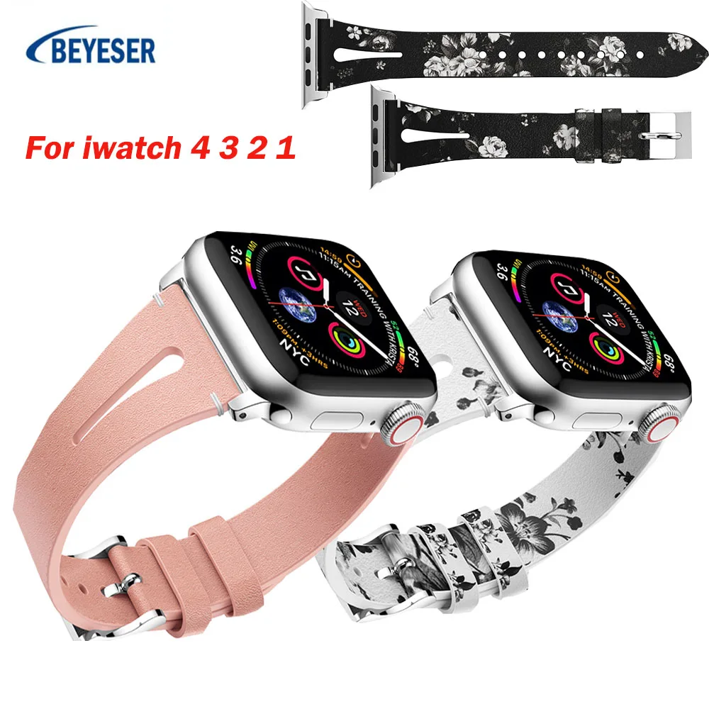 Горячий высококачественный ремешок для часов 4 3 2 1 Apple watch series кожаный 42 мм 38 40 44